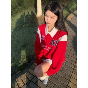 CHIOS CLUB - Oversize Shirt Hoodie FW2436BB Red